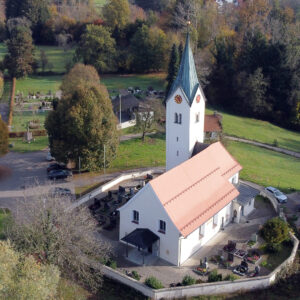 Pfarrkirche St. Gallup in Sigmarszell aus der Vogelperspektive
